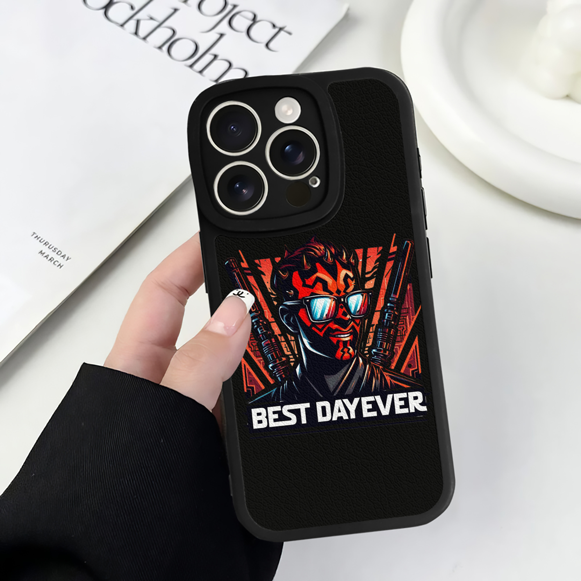 （画像用） スター・ウォーズ Star Wars 【iPhone 16シリーズ対応】シリコンスマホケース（レザー調） 材質：シリコン
